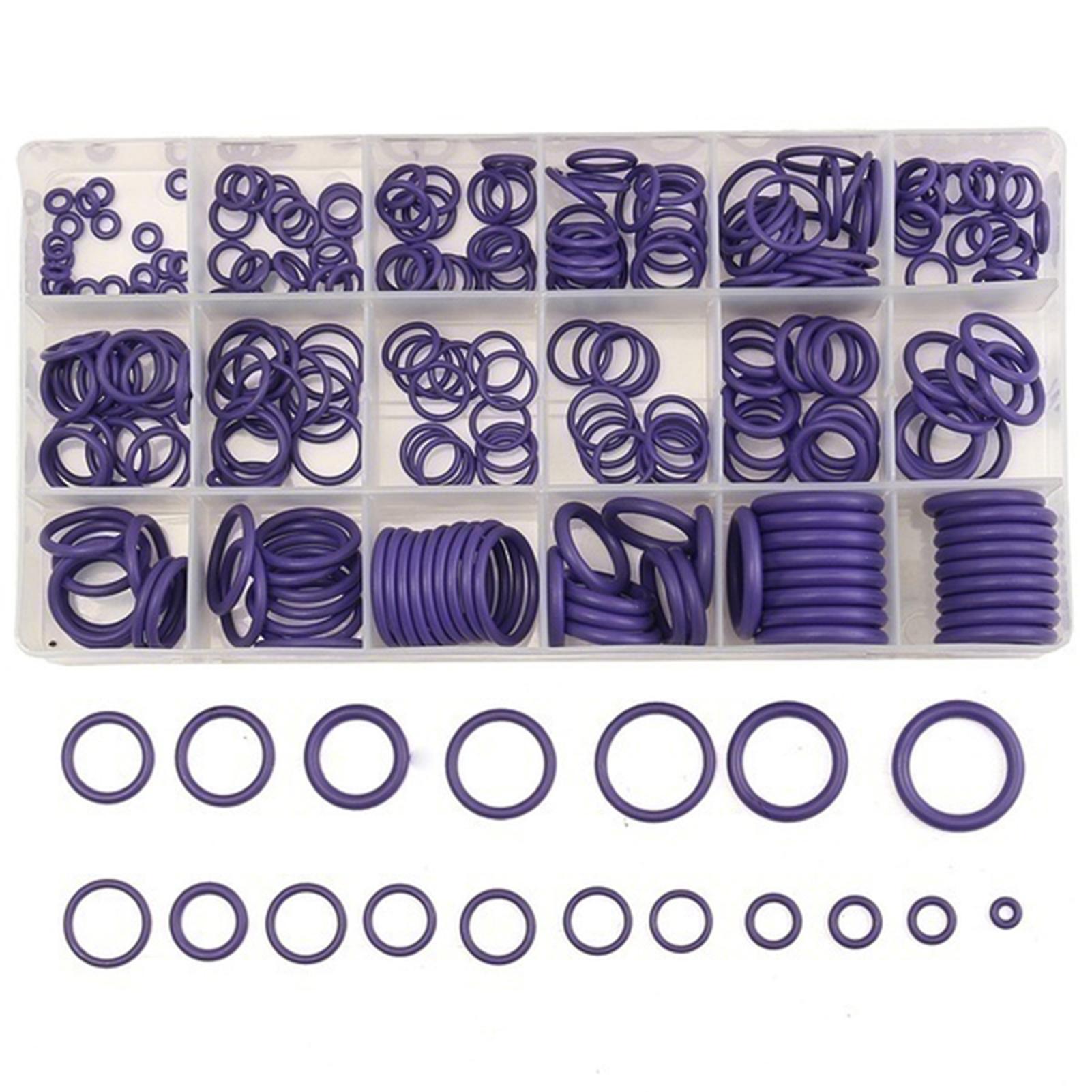 270Pcs Car Auto Air Conditioning Rubber Seal O Rings 18 Sizes Repair Assortment Accessories Set