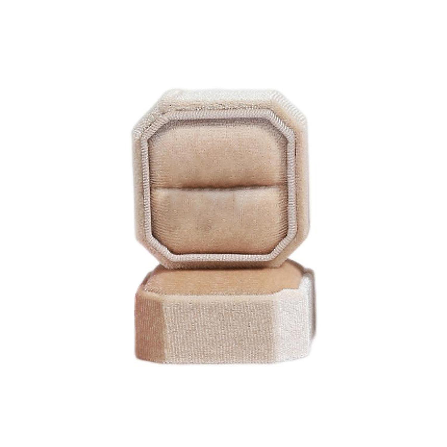 Ring Box Sealed Lid Dust-proof Stain Resistant Fall-resistant Storage Octagon Shape Single/Double Ri