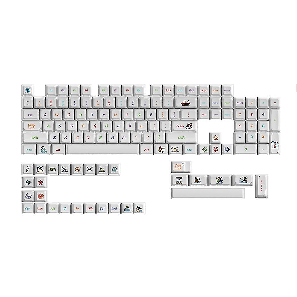 133 Keys Ocean World Lda Pbt Keycaps Dye-subbed For Mechanical Keyboard Keycap