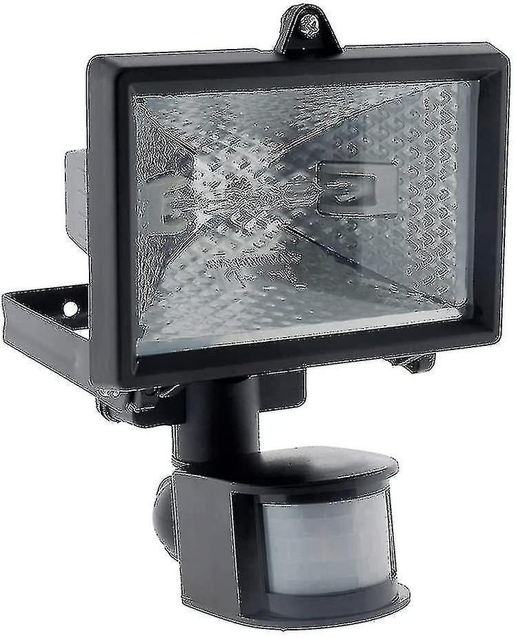 Halogen Floodlight Black With Detector - Ip44 Ce