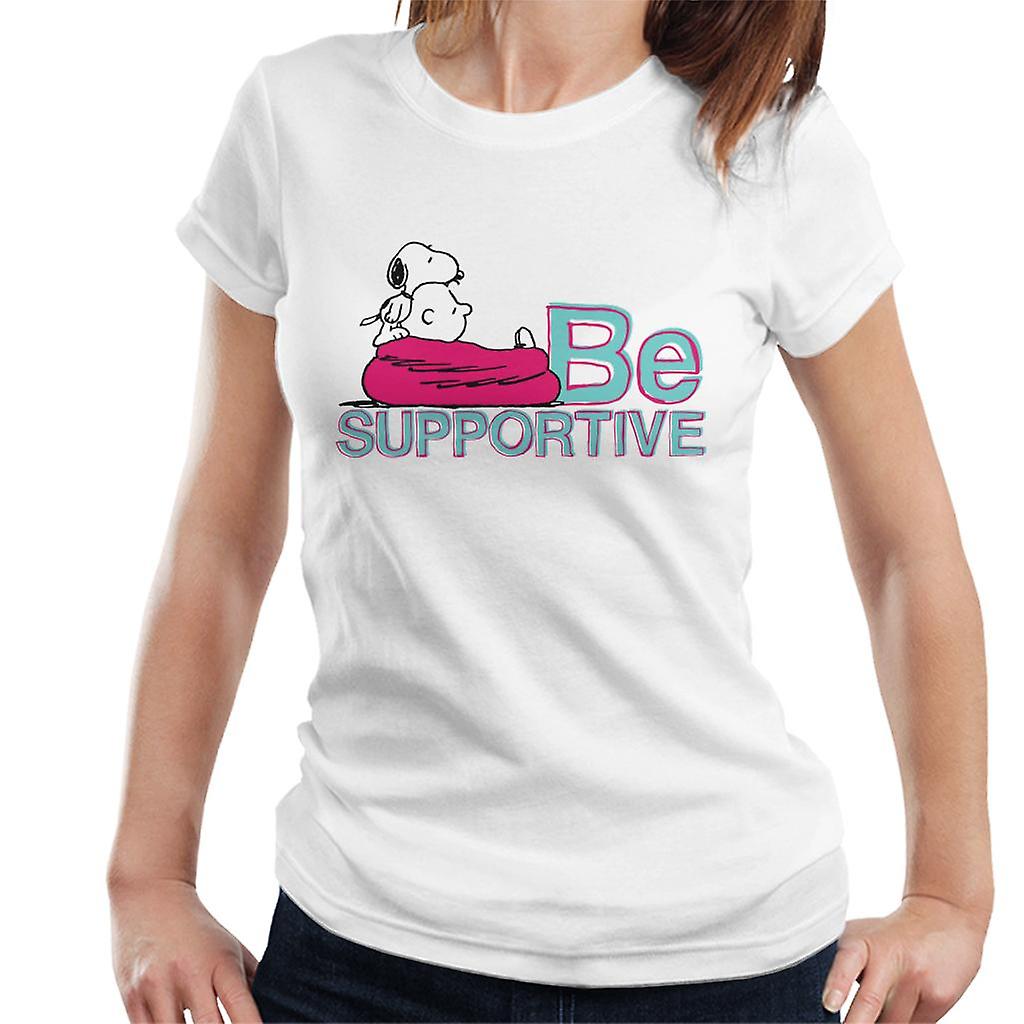 Peanuts Snoopy Being Supportive For Charlie Brown Women's T-Shirt