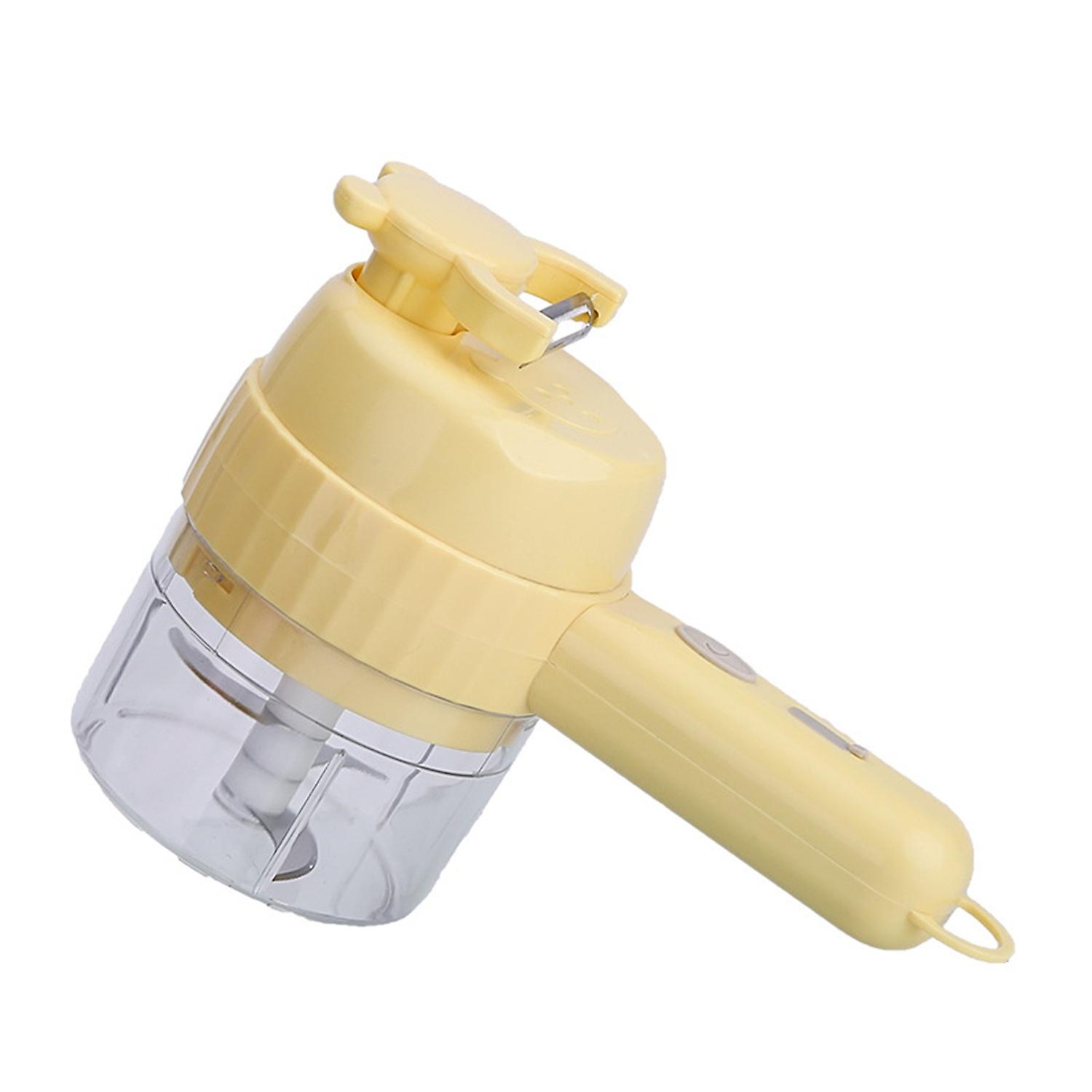 1 Set 200Ml 6-in-1 Electric Wireless Vegetable Cutter Mini Handheld Garlic Masher Food Slicer Type-C