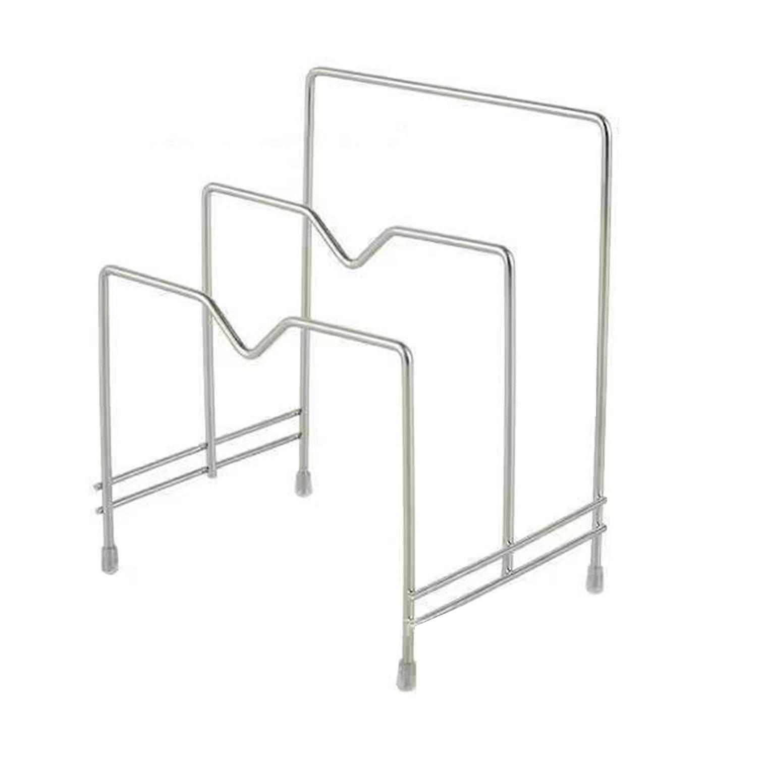 Stainless Steel Pot Lid Holder Modern Heavy Duty Standing Multi-functional Countertop Cutting Board