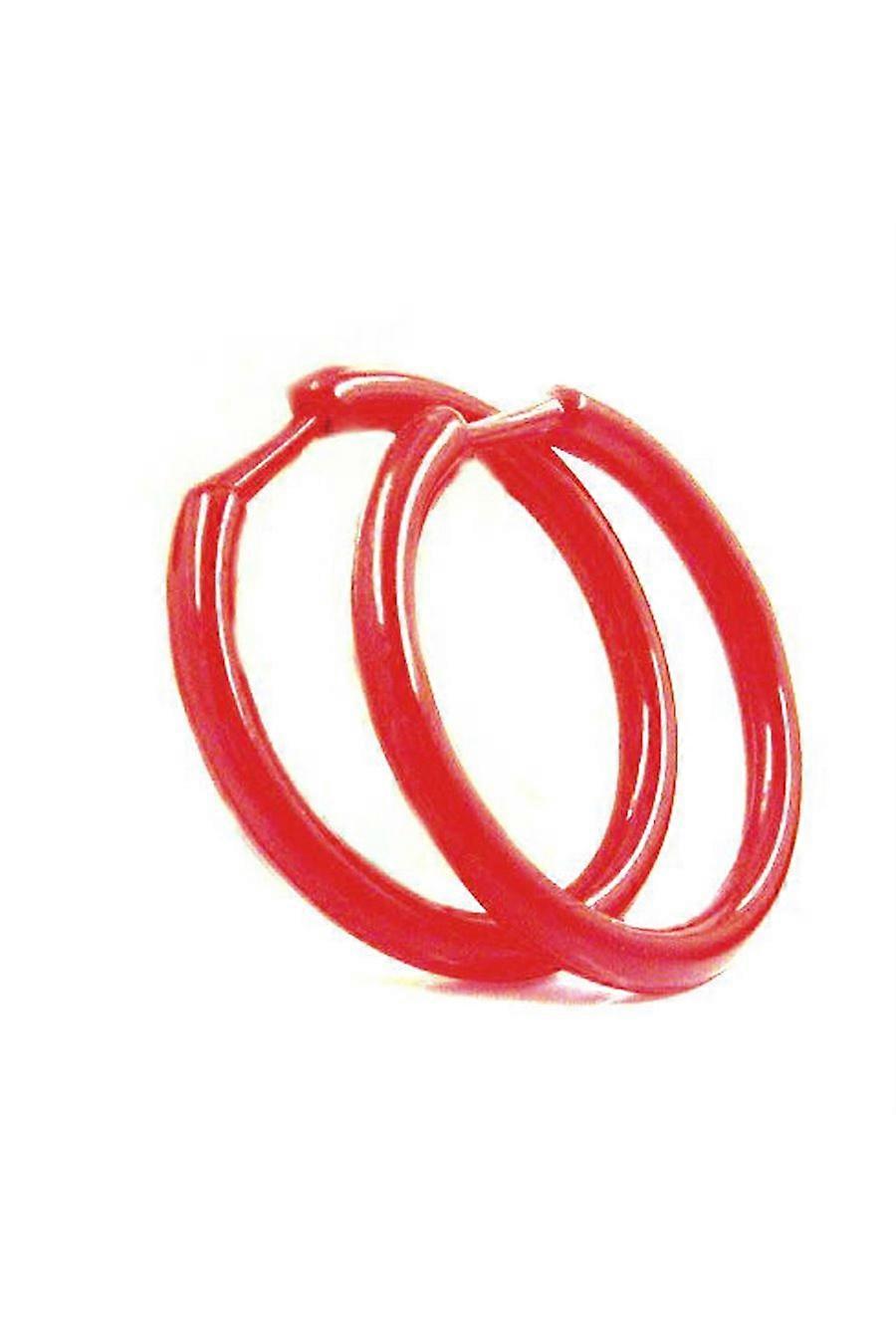 Hoop Earrings Plastic 5 Pairs Red - Gl03024