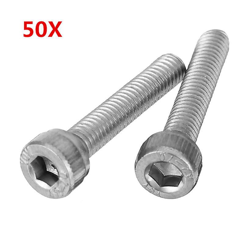 M3sh5 50pcs M3 Stainless Steel Hex Socket Cap Head Screws Bolts 4-20mm Optional Length