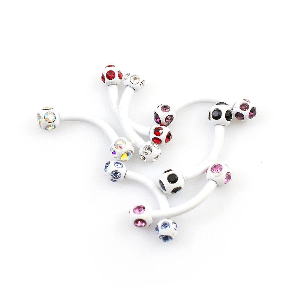 Package of 7 curve barbells with multiple cubic zirconia 16g eyebrow, rook