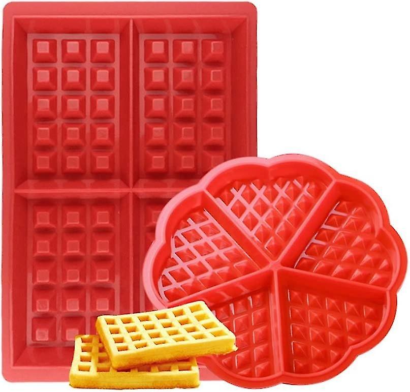Waffelform, Silikonwaffelbackform 2er Pack Antihaft-Silikonform-Set (A-5-F6)