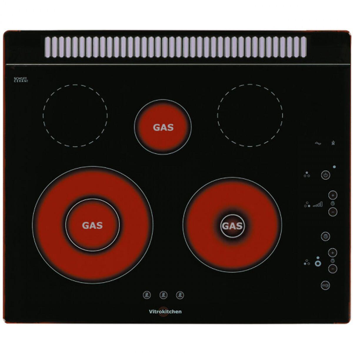 Table de cuisson à gaz Vitrokitchen 201TGBA 60 cm