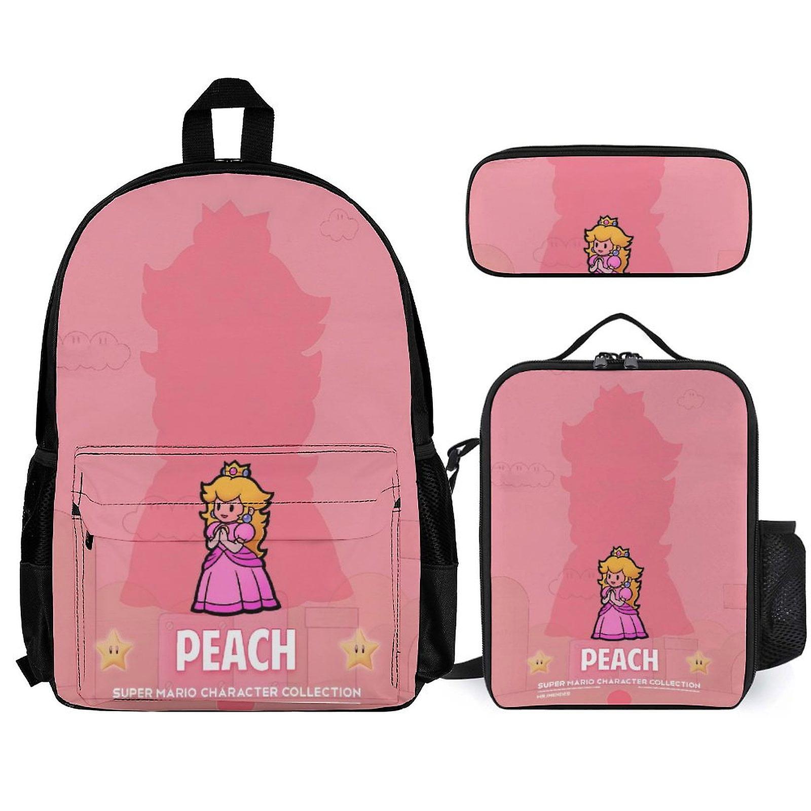 Super Mario Backpack Set, Backpack with Lunch Box And Pencil Case 3pcs Set