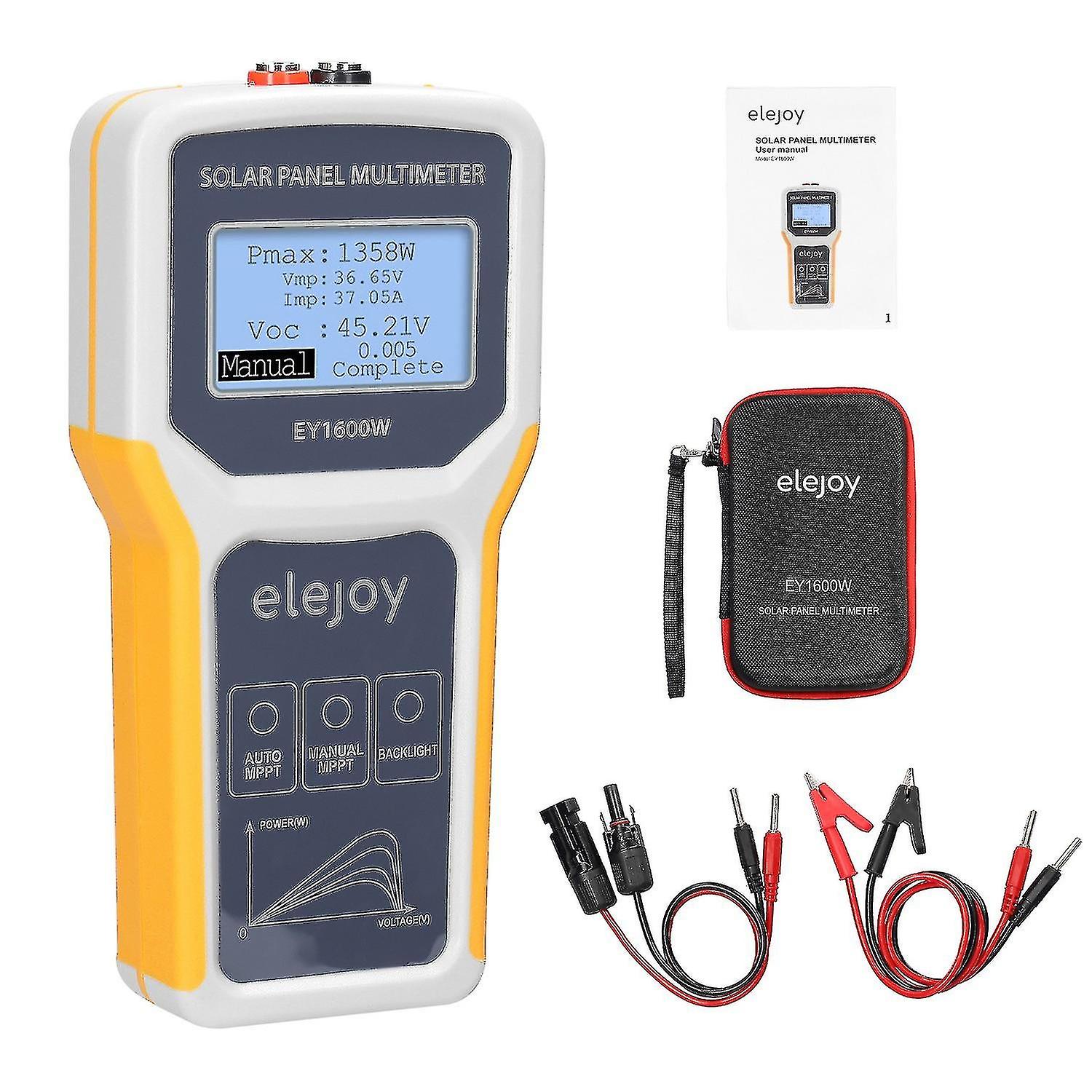 Photovoltaic Panel Multimeter: 1600W Solar Panel MPPT Tester for Open Circuit Voltage Testing