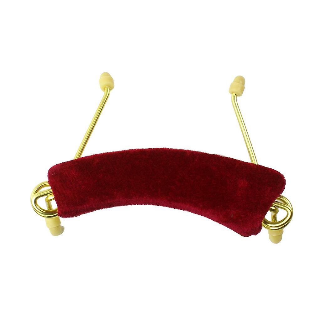 Dark Red 1/2 Violin Spring Shoulder Rest Velvet Padded Frame Rest