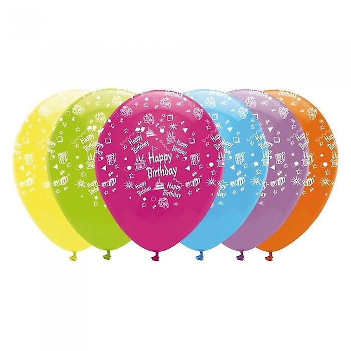 Creative Party Latex nyomtatott boldog születésnapot lufik (6 darabos csomag)