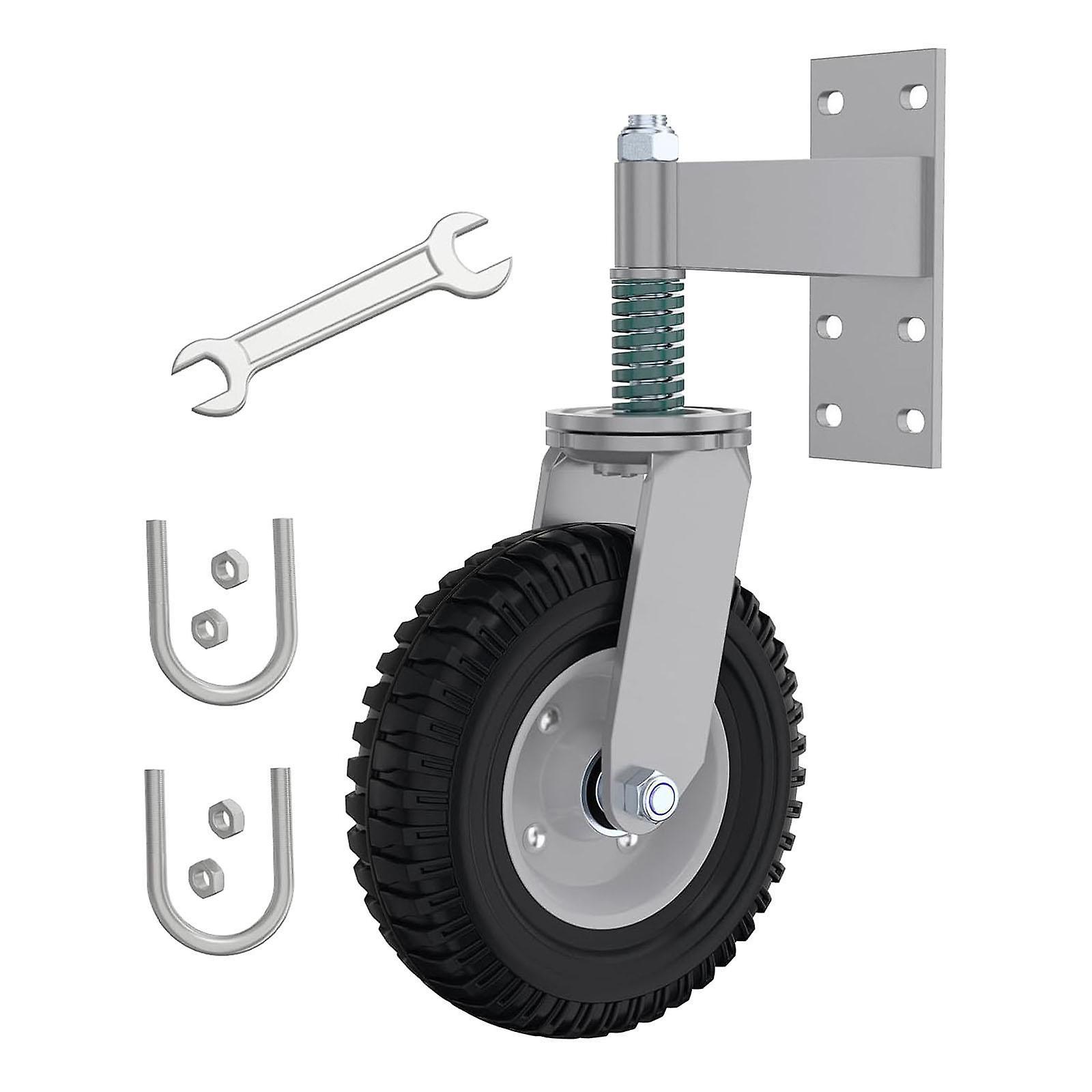 8" Gate Wheels Gate Caster Set Spring Loaded for Rolling Gate Support Sturdy