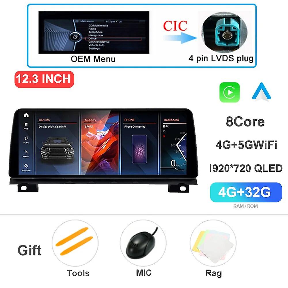 12.3inch Car Radio Android13 For Bmw 7 Series F01 F02 2009 - 2015 Nbt Cic Multimedia Video Player Navigation Gps Touchscreen Hd