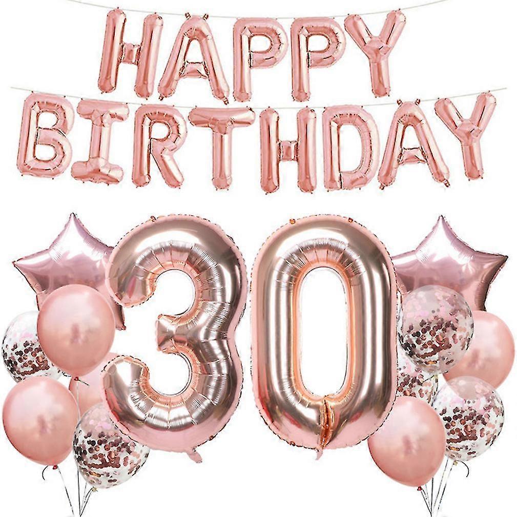 27pcs Happy Birthday 30 Balloons Kit