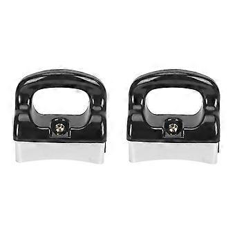 2x Home Black Silver Bakelite Handle For Fry Pan Saucepan Cookware