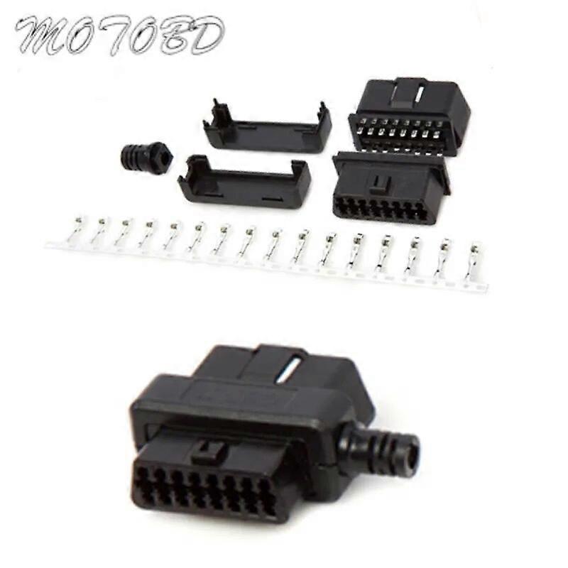 12/24V Car OBD2 OBDII 16pin Male To Female Shell Automobile Diagnostic Extension Plug Assembly Detachable Connector Housing 1Pcs ST1M891