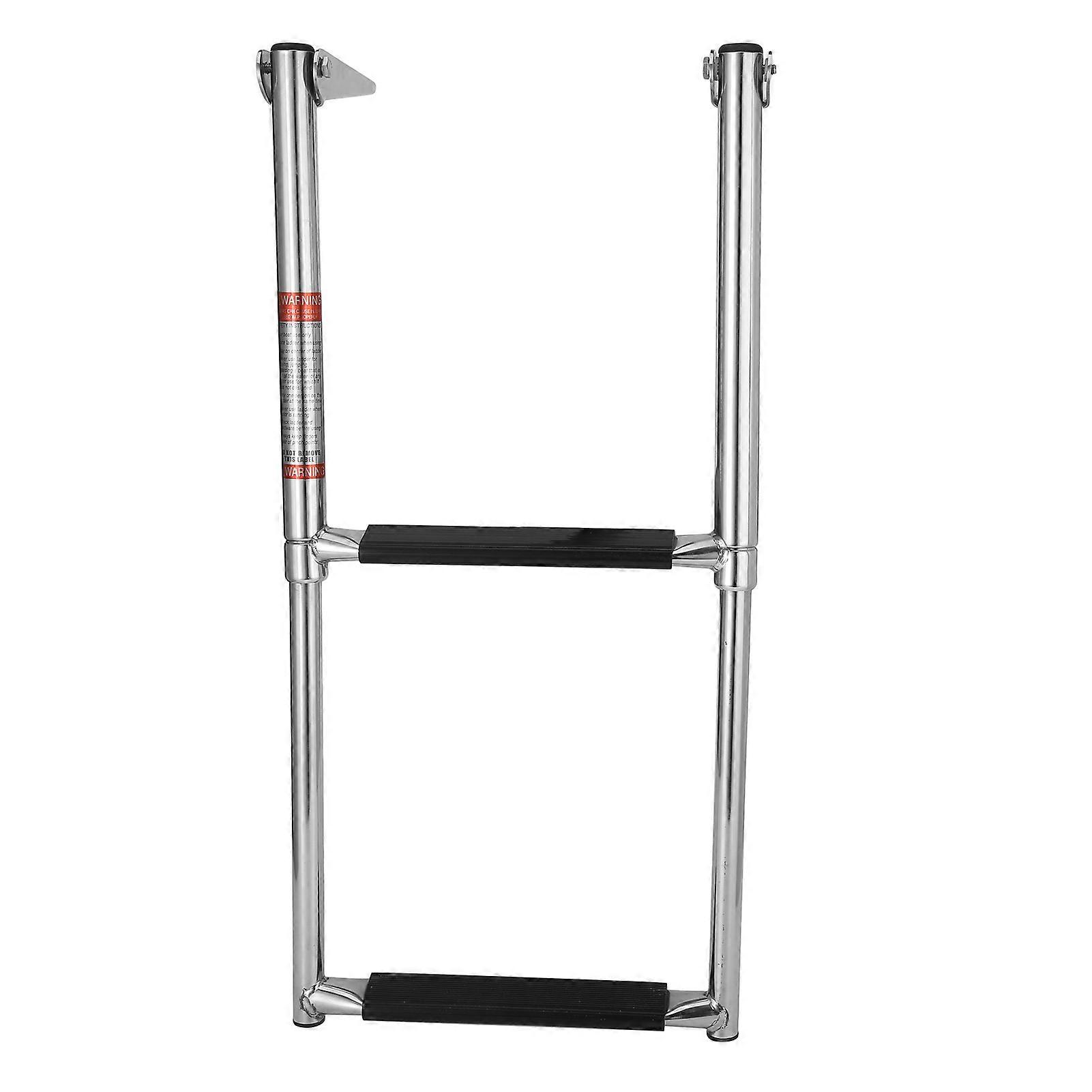 2 Steps Boat Ladder Folding Telescopic Stainless Steel for Pontoon Marine Yacht Upper Platform NO.27718
