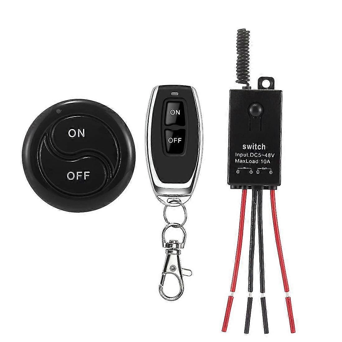 433MHz Wireless Remote Control Switch,DC12V/24V/48V/72V 40A Relay RF Switch with 328FT Long Range Remote Controller
