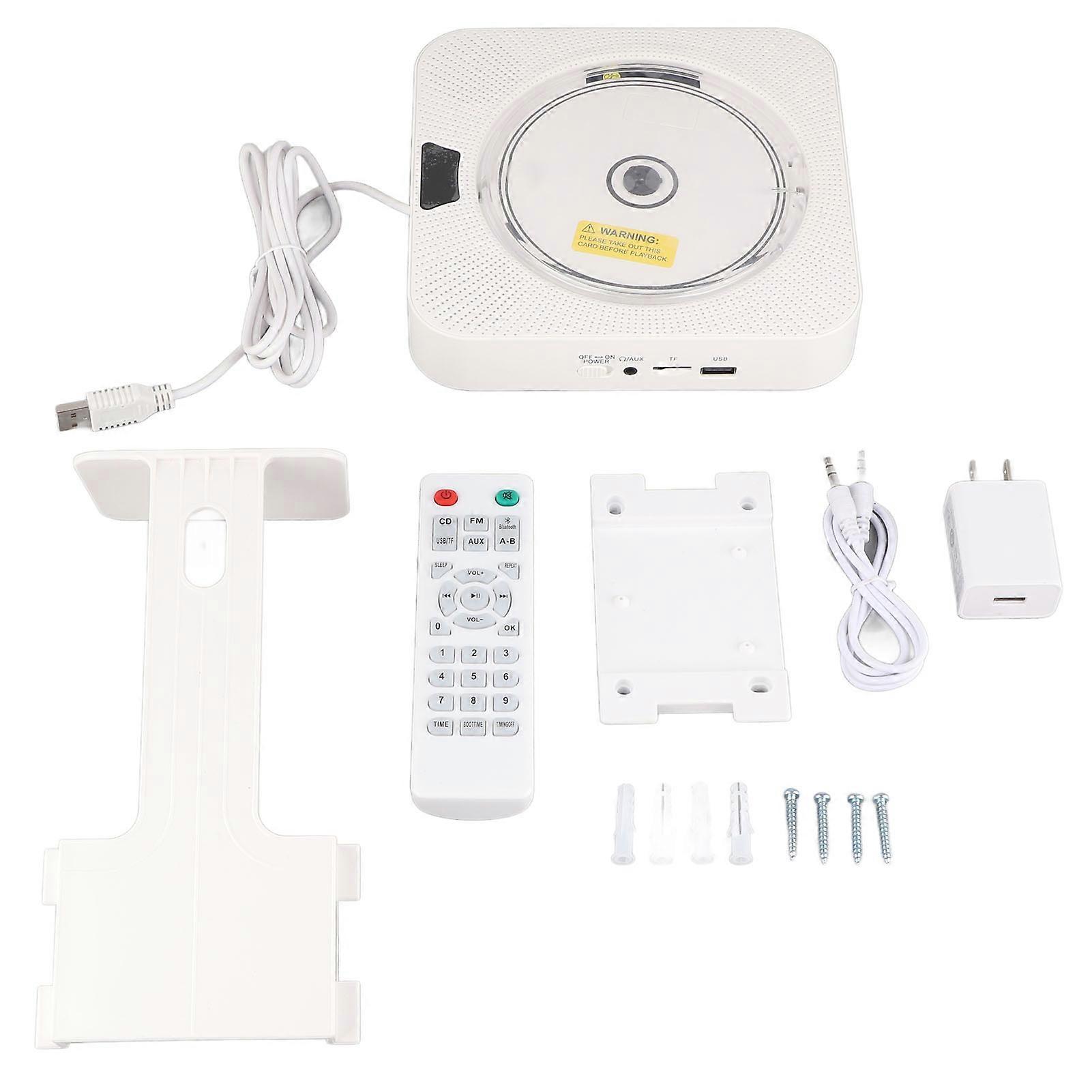 6 In 1 Cd Player Wall Mounted Bluetooth Stereo Aux Input Output Fm Radio Music Player With Remote Control 100240v Jp Plug