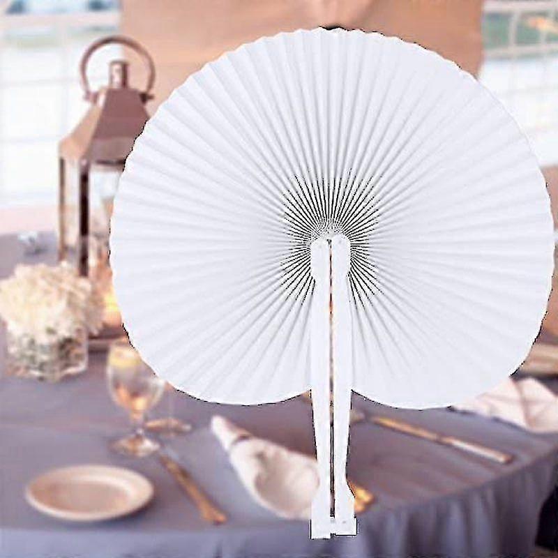 24 جهاز كمبيوتر شخصى الزفاف ورقة المشجعين القلب على شكل ورقة بيضاء المشجعين طوي جيب مروحة لحفل زفاف صالح حزب حقيبة حشو