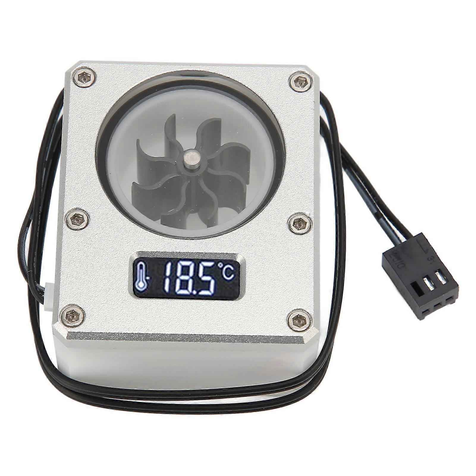 PC Water Cooling Meter 12V Small 3pin Interface G1/4 Thread Durable Acrylic Rustproof Computer Flow Meter for PC Silver