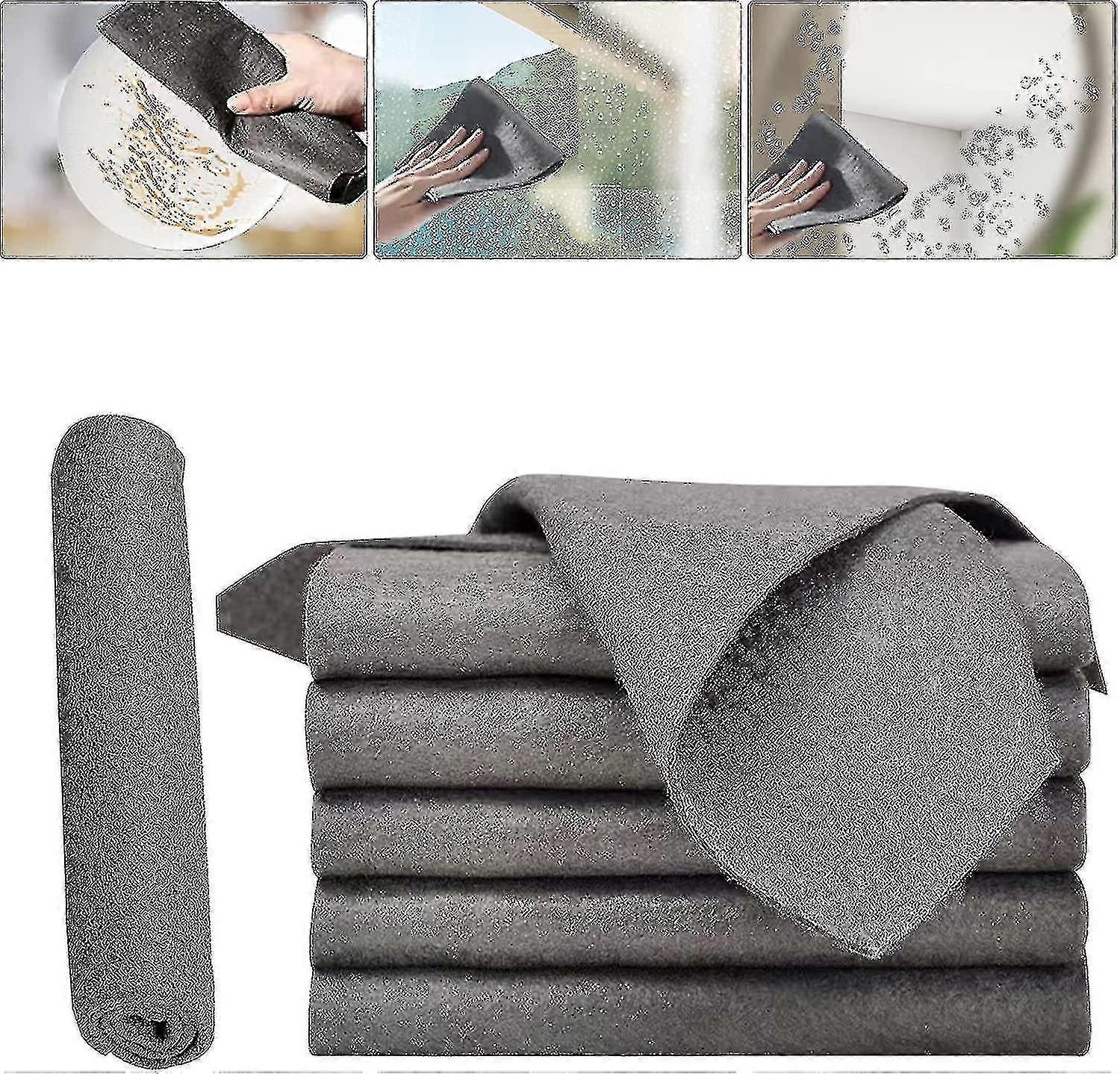 5pcs chiffon de nettoyage épaissi, chiffons de chiffon de nettoyage en verre microfibre, chiffons de nettoyage réutilisables