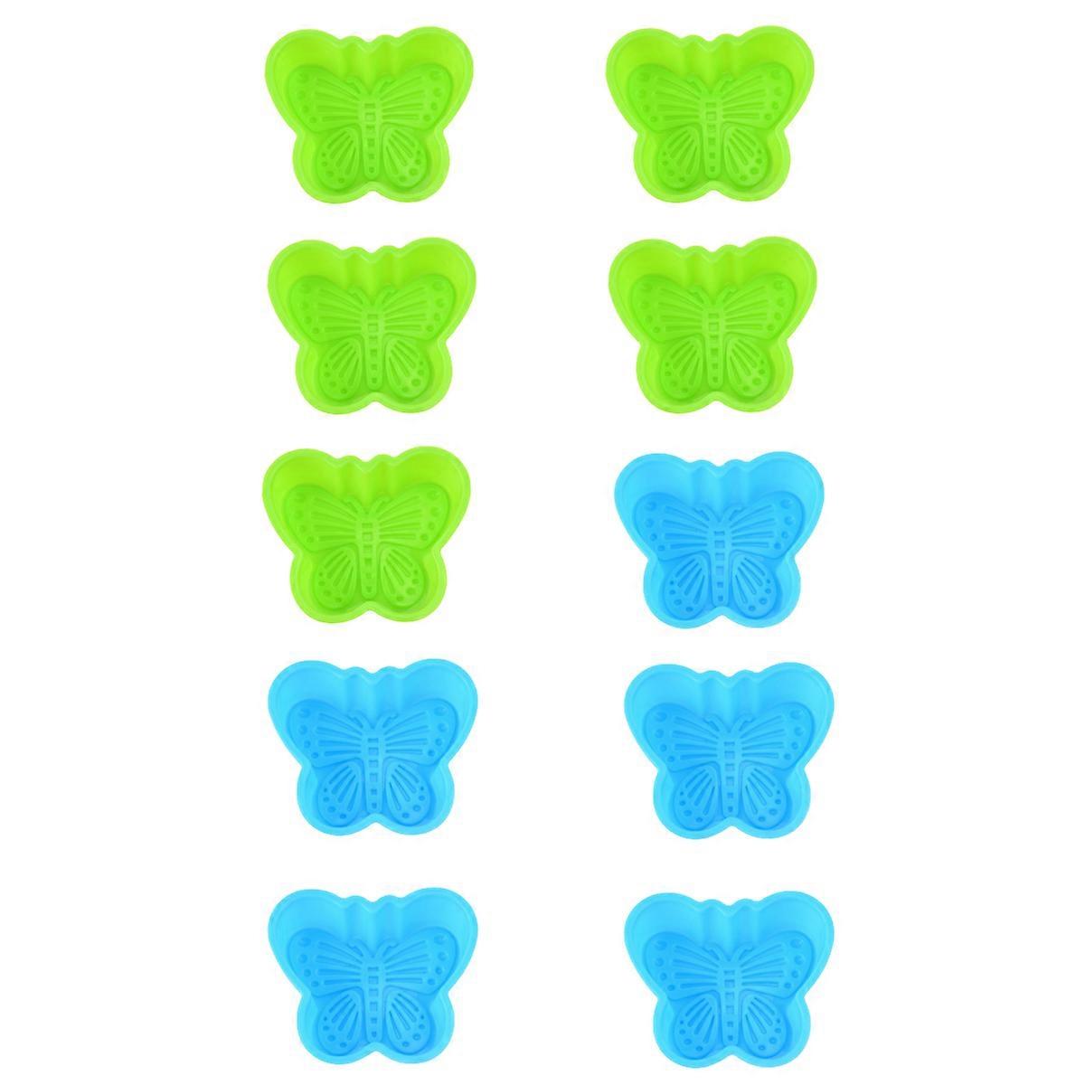 10 reusable mini silicone baking cups in silicone kitchen, dishwasher cleaned.