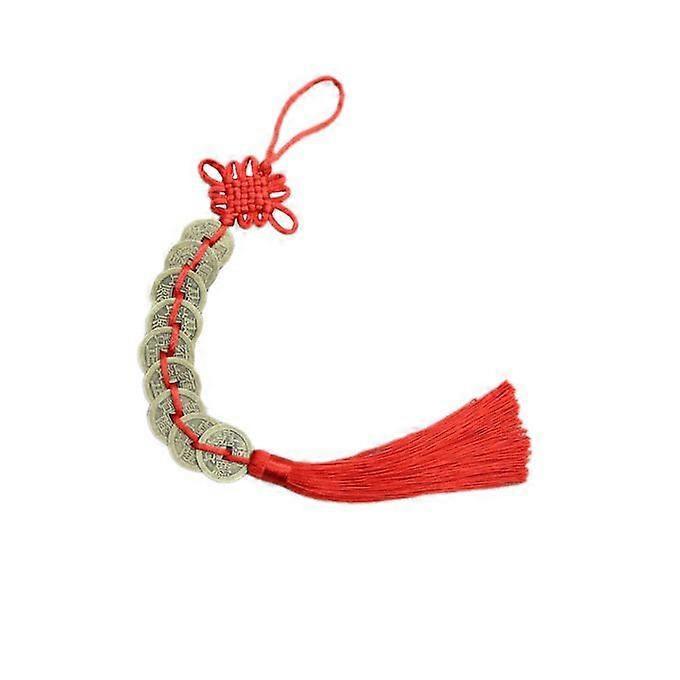 Tassel Pendant Chinese Knot Tassel Simulation Copper Money Car Ornaments Red Bronze