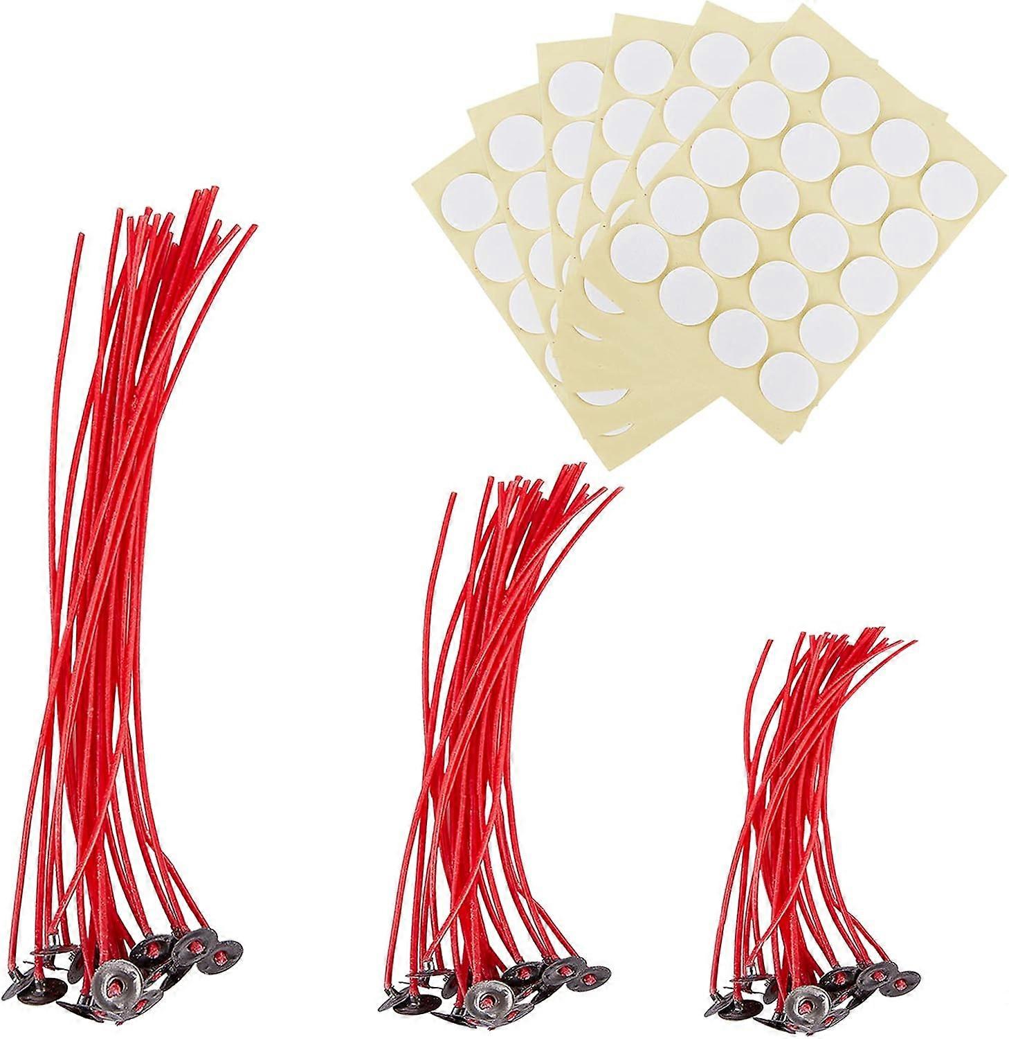 60pcs Candle Wicks for Candle Making Cotton Candle Wicks 4 inch 6 inch 8 inch with 60pcs Wick Stickers for Candle Making DIY