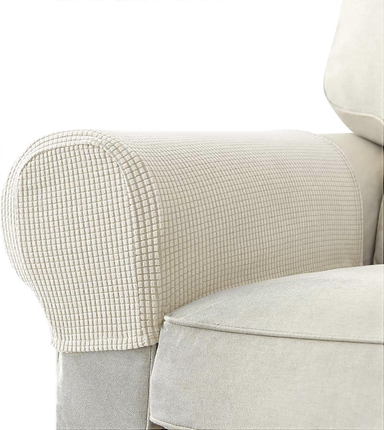 PPIAO Set med 2 Jacquard Stretch Soffa Fåtölj Armstöd Överdrag Anti-Slip Möbelskydd Armstöd Överdrag för Soffa Fåtölj