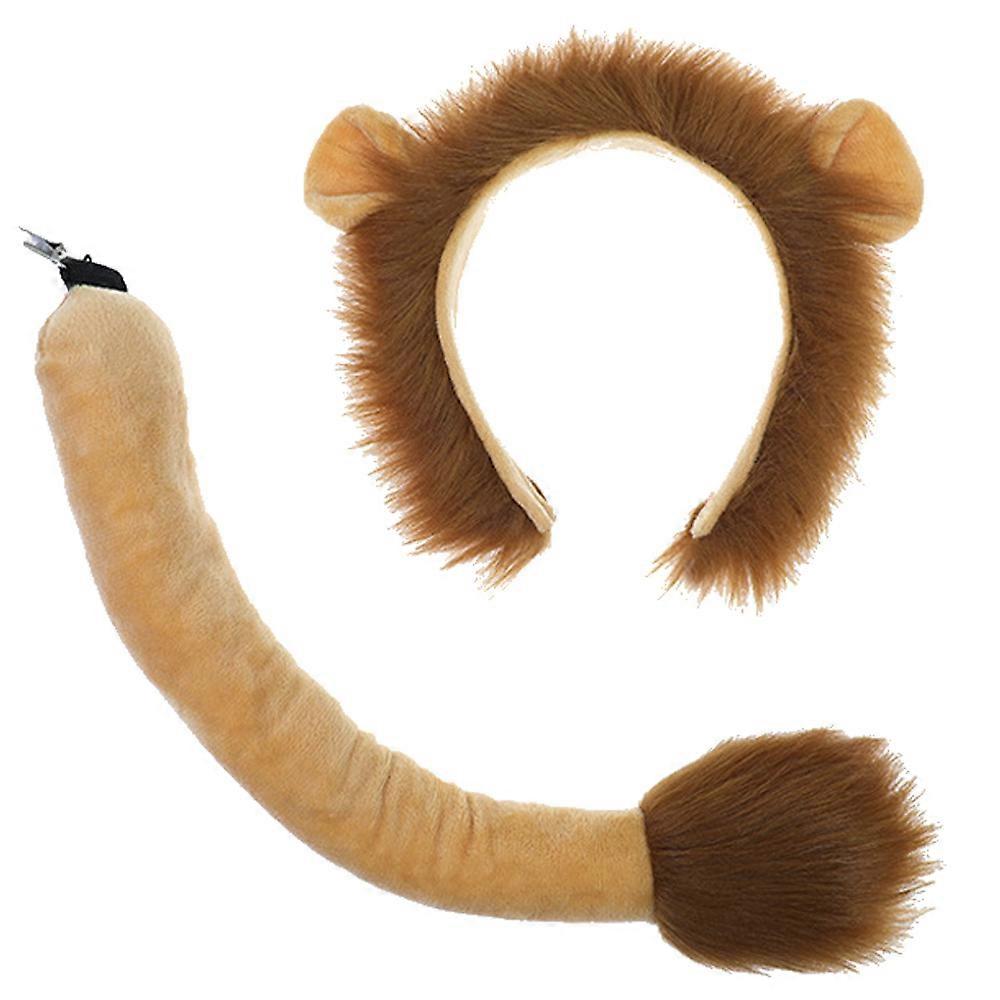 Σετ αυτιών και ουράς λιονταριών - Κοστούμι καρναβαλιού ζώων - Παιδικό στήριγμα κεφαλής Lion Ears - Διασκέδαση πάρτι