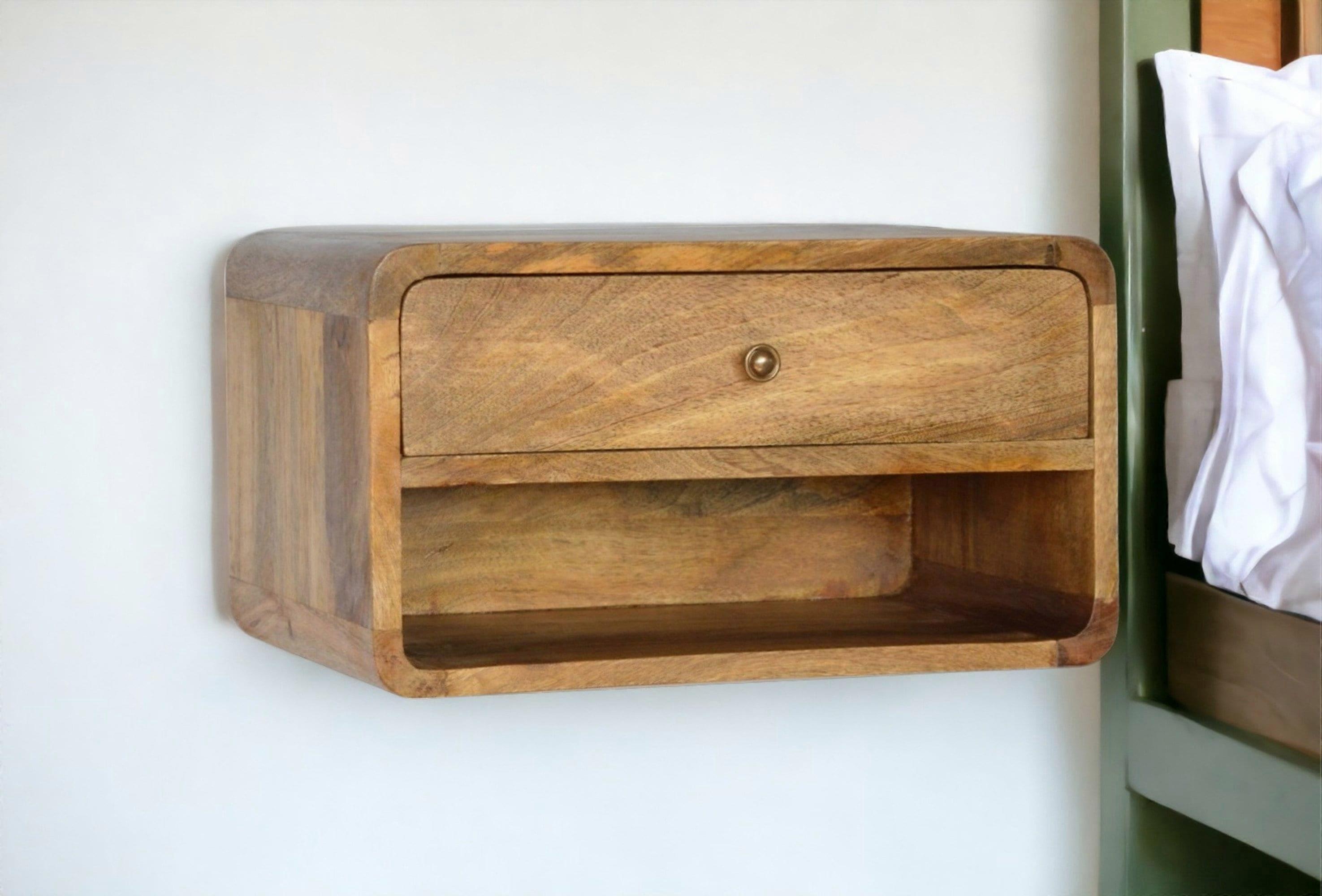 Wall Curved Nightstand In Oak