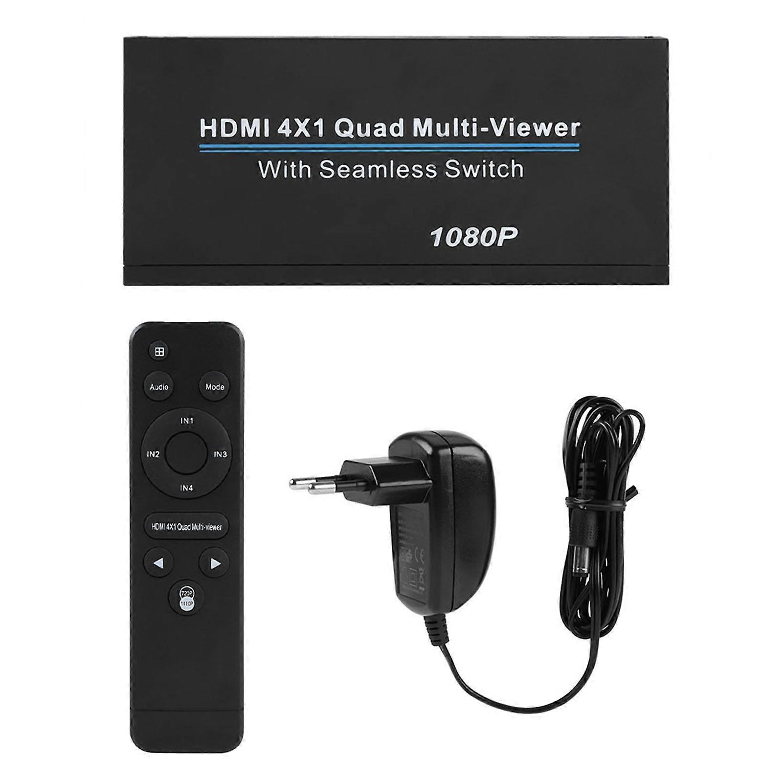 4 in 1 1080P HDMI Multiviewer Quad Screen HDMI1.3a/HDCP1.2 HDMI Quad Multiviewer ~ EU Plug NO.3257