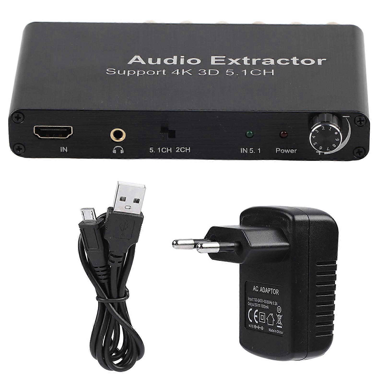 4K 3D HDMI 5.1 Channel HDMI Audio Extractor Converter 100~240V EU Plug NO.7185