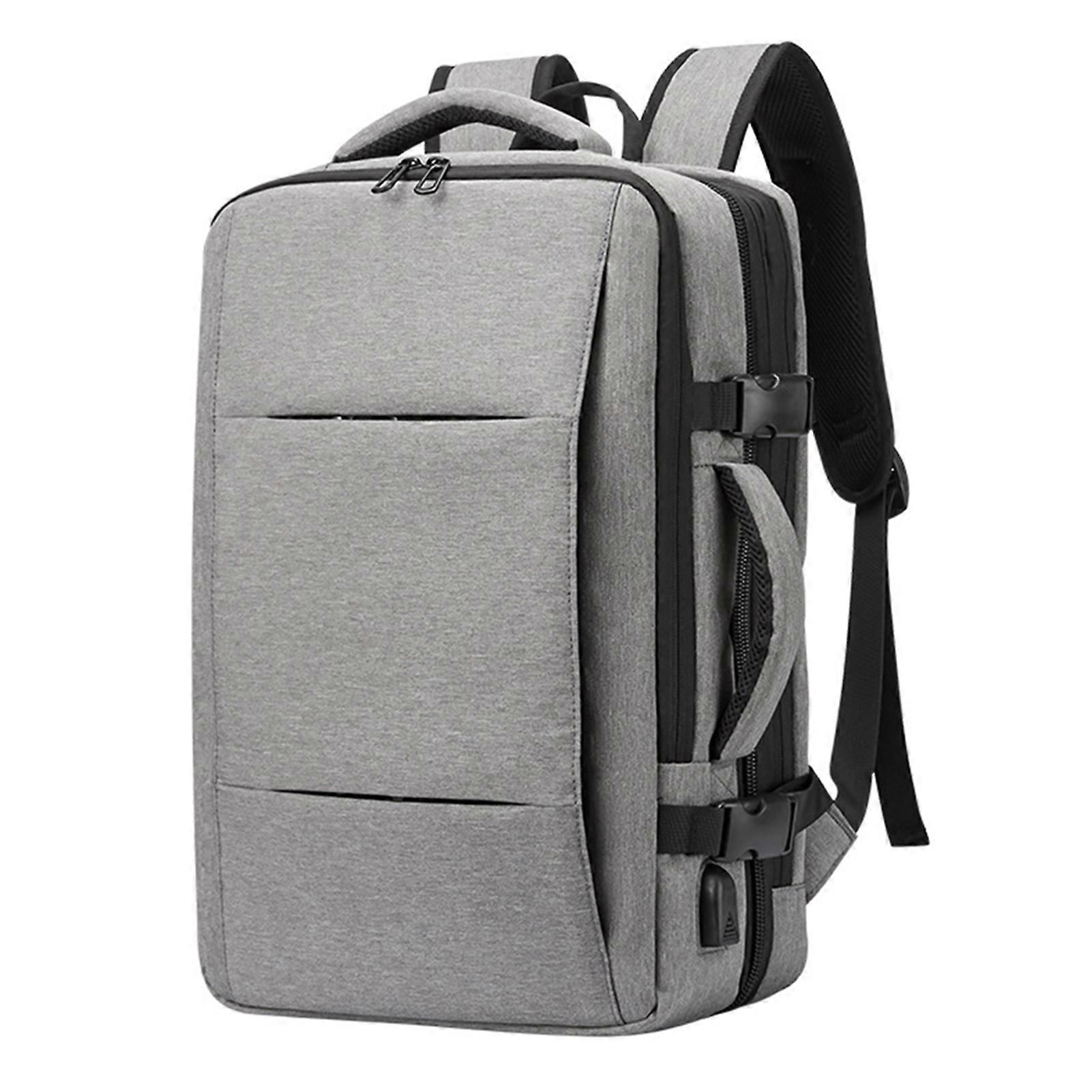 Expandable Carry-On Backpack with USB Charging Port Travel Weekender Backpack Fits 15.6 Inch Laptop for Men and Women