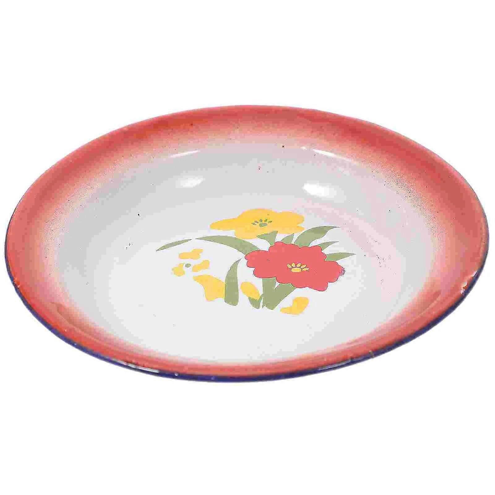 Plates Plate Enamel Bowl Enamelware Serving Dinner Camping Vintage Dish  Dishes Tray Dessert Snackfruit Set Salad Red Bowls