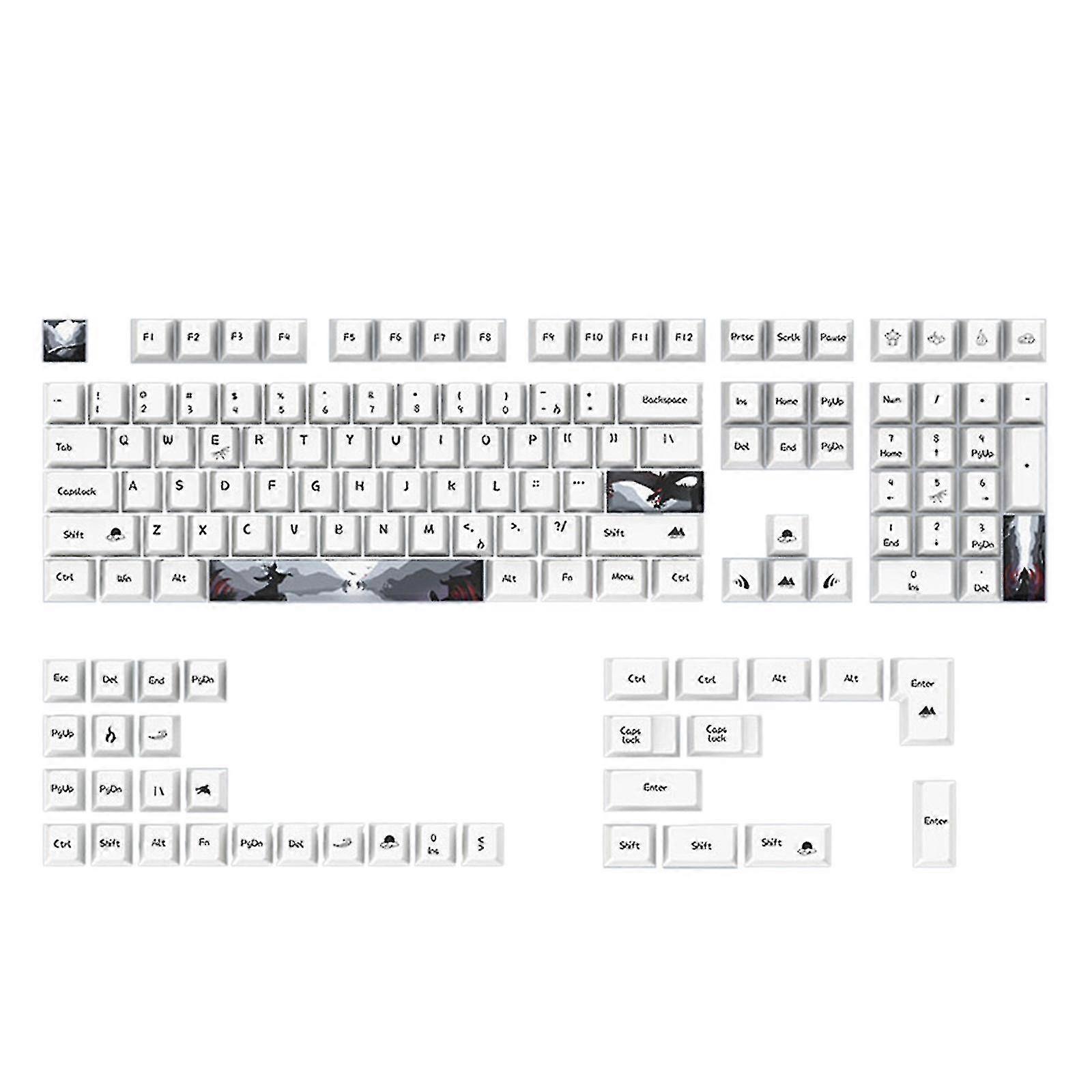 108 Keys Pbt Keycaps Cherry Profile Electronics Game Theme Dye Sub Mechanical