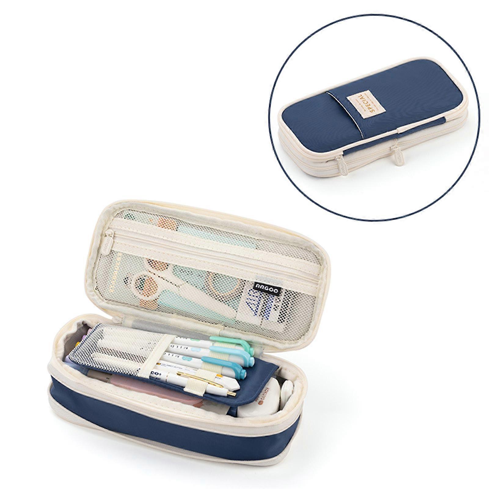 Large Capacity School Pencil Case Stationery Zipper Pocket Office Storage Multilayer Storage Pocket
