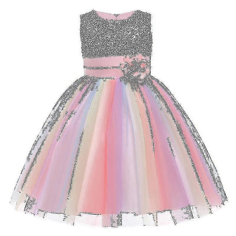 Dívčí flitry Rainbow Tutu Pageant šaty