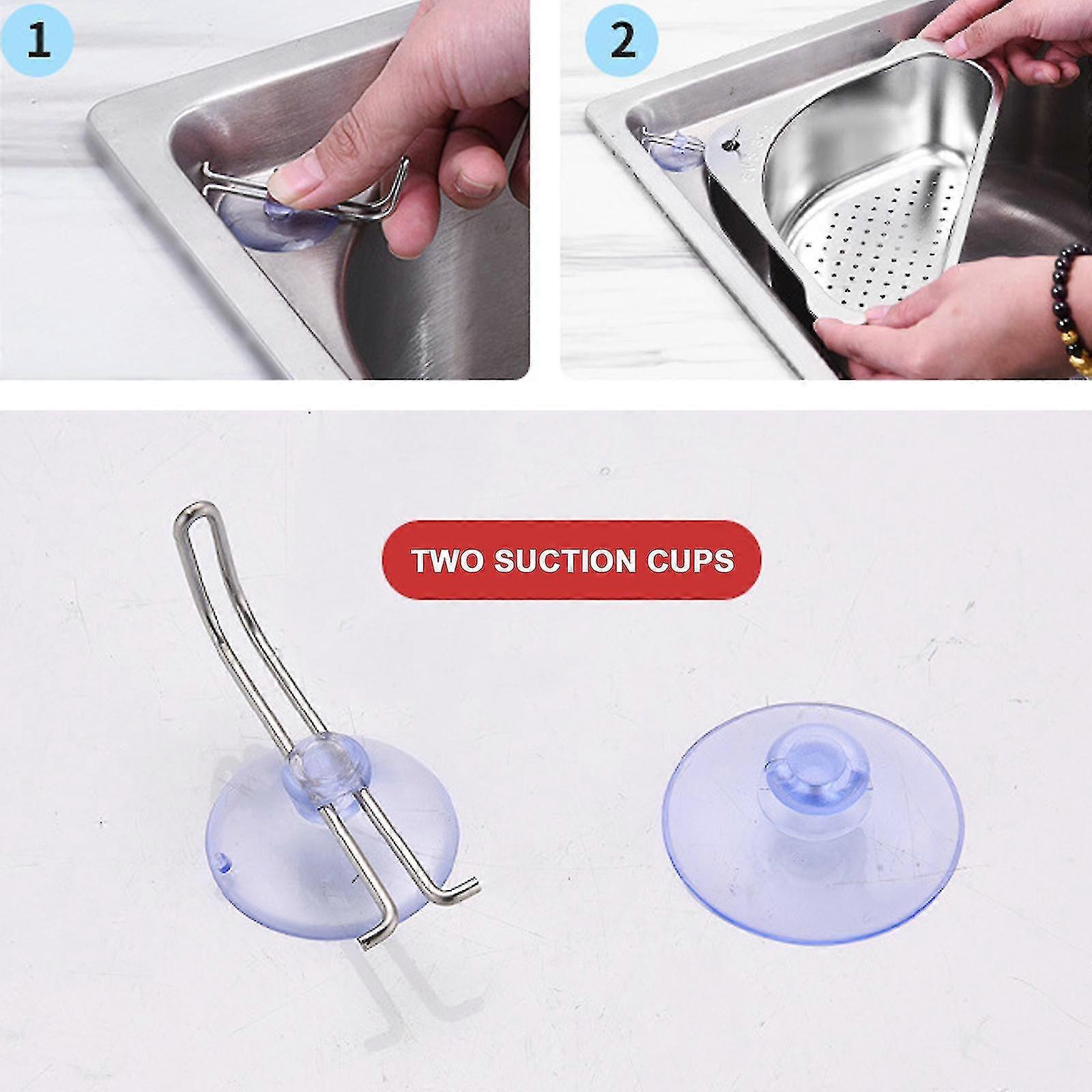 Stainless Steel Triangular Sink Drain Filter Basket - Black, 304 Grade