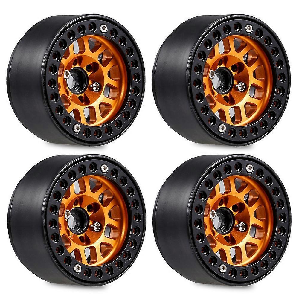 4PCS 1.9 Metal Beadlock Wheel Hub Rim for 1/10 RC Crawler Axial SCX10 90046 AXI03007 TRX4 RedCat D9