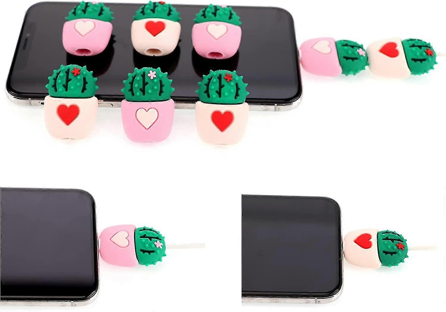 8pcs Cactus Data/charging/lightning Cable Protector Saver Chewers Only Compatible With Apple Lightning Interface (cactus-8pcs)