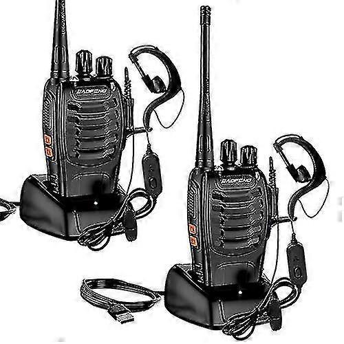 2x Walkie Talkies, Sayapeiy Bf-888s Two Way Radio Set 1500mah 16 Channels 1-3km Range Rechargeable Radio Reception, With Portable Dual Headphones