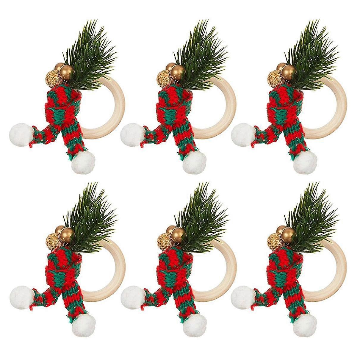 6pcs Napkin Rings,Pinecone Napkin Rings Holders,Pinecone Napkin Buckles with Gold Bead,Dining Table