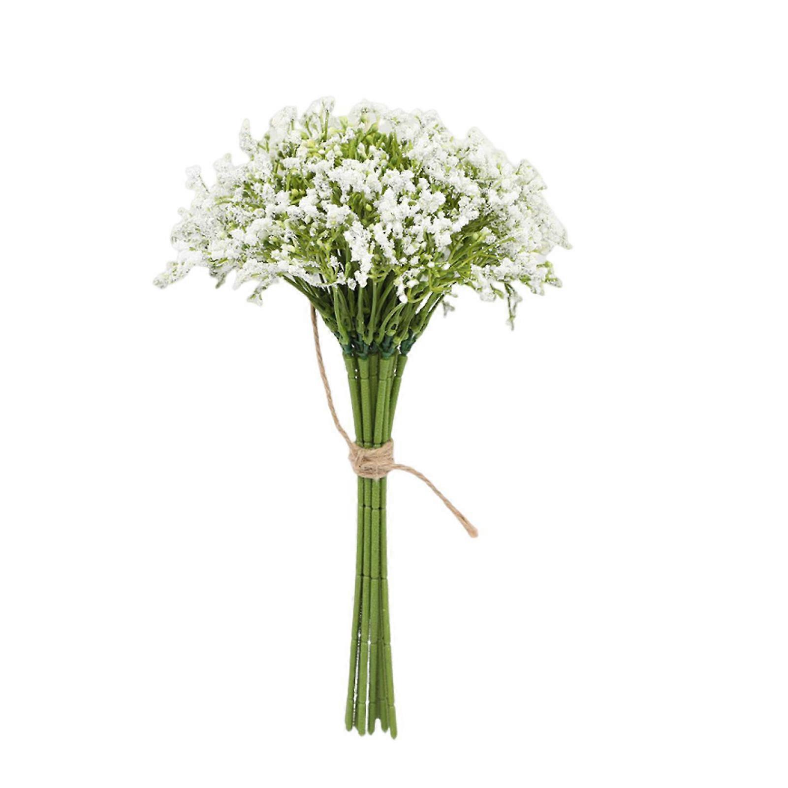12Pcs Artificial Baby's Breath Bouquet with Stem Realistic Reusable Home Wedding Party Faux Flower Floral Arrangement Decoration Photo Props