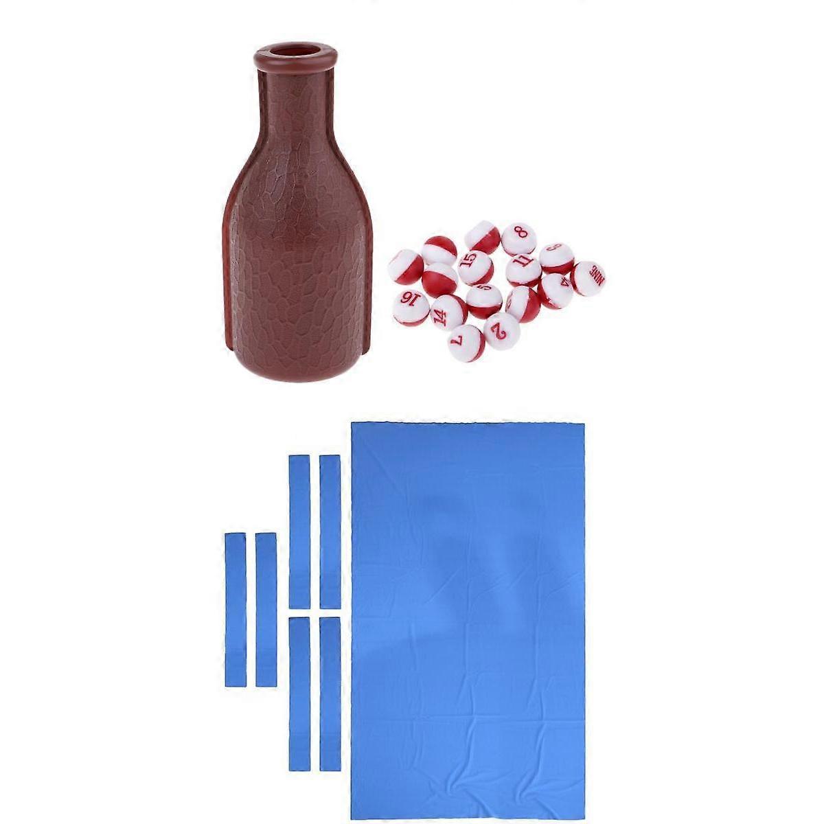 9ft Billiard Pool Table Cloth Snooker Felt & Shaker Bottle Tally Ball Blue