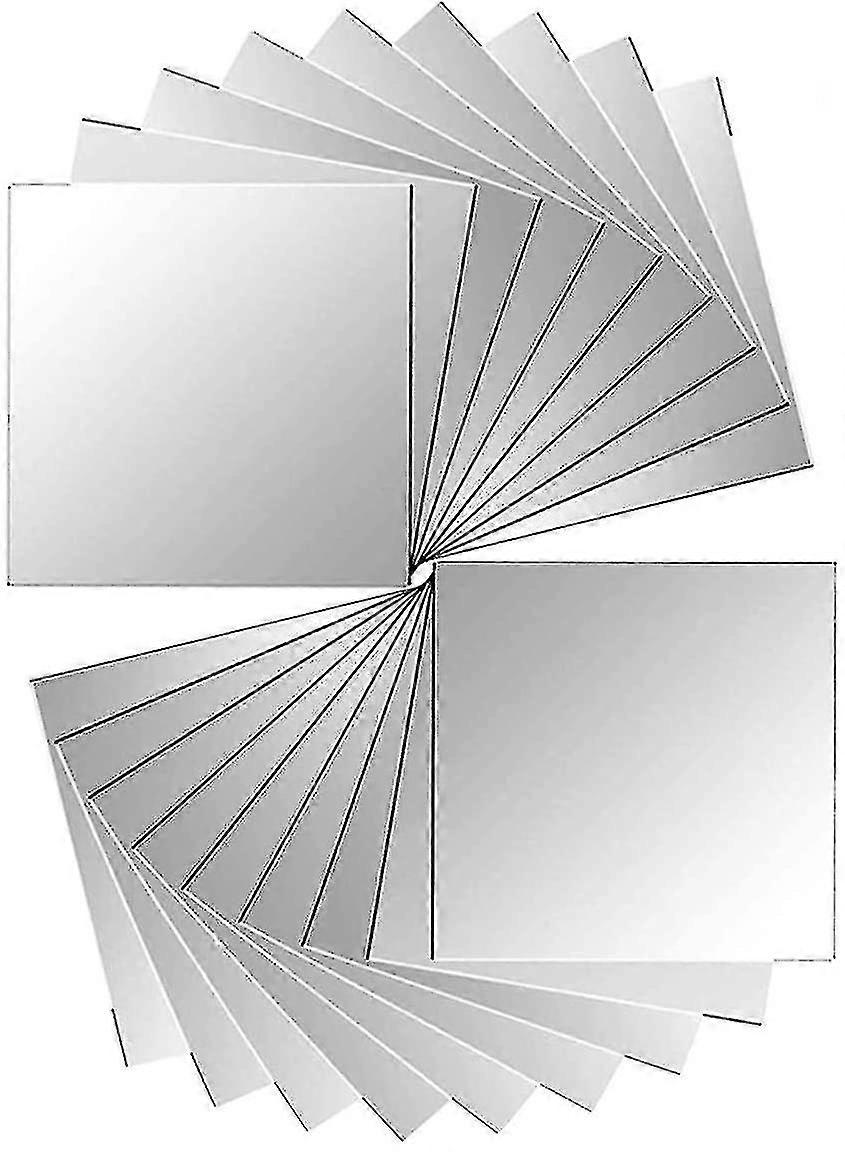 18 Pieces Mirror Tiles Self-adhesive Mirror Stickers Wall 15 X 15 Cm