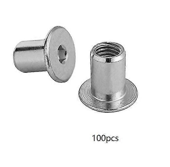 Socket Nut With Flat Head Hex Socket M6 X 15 X 10 Mm 100 Pieces