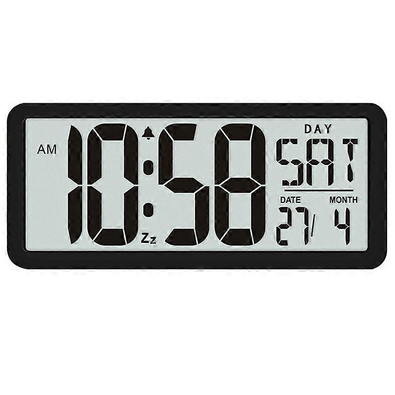 Square Wall Clock Series, 13.8inch Large Digital Jumbo Alarm Clock, LCD Display, Multi-Functional O